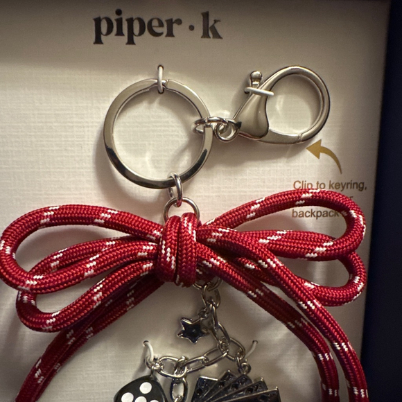 Piper K Feeling Lucky Red & Black Charm Bag & Key Chain Decorative Box 8 ball - Picture 3 of 5